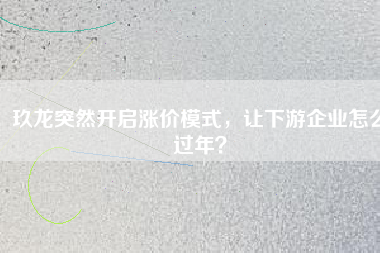 玖龍突然開啟漲價模式，讓下游企業(yè)怎么過年？