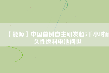 【能源】中國(guó)首例自主研發(fā)超5千小時(shí)耐久性燃料電池問(wèn)世