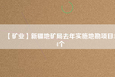 【礦業(yè)】新疆地礦局去年實施地勘項目384個