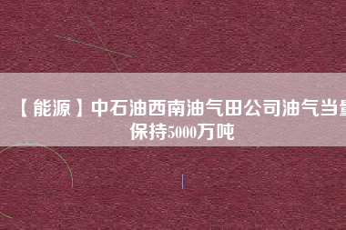 【能源】中石油西南油氣田公司油氣當(dāng)量保持5000萬(wàn)噸