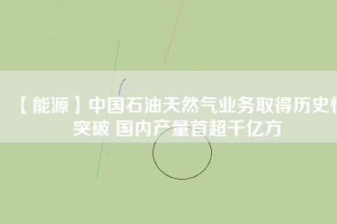 【能源】中國(guó)石油天然氣業(yè)務(wù)取得歷史性突破 國(guó)內(nèi)產(chǎn)量首超千億方