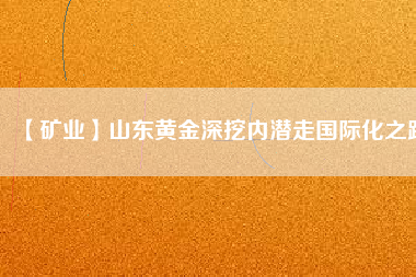 【礦業(yè)】山東黃金深挖內潛走國際化之路