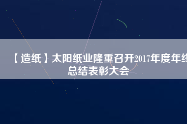 【造紙】太陽(yáng)紙業(yè)隆重召開(kāi)2017年度年終總結(jié)表彰大會(huì)