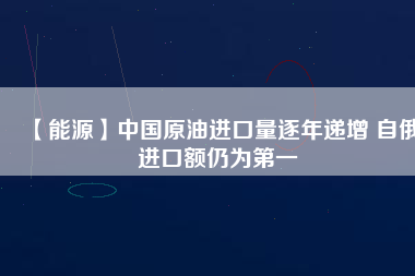 【能源】中國(guó)原油進(jìn)口量逐年遞增 自俄進(jìn)口額仍為第一