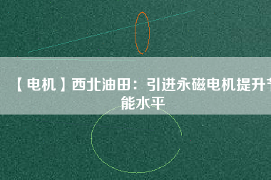 【電機(jī)】西北油田：引進(jìn)永磁電機(jī)提升節(jié)能水平
          