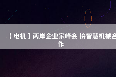 【電機】兩岸企業(yè)家峰會 拚智慧機械合作
          