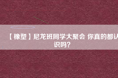 【橡塑】尼龍班同學(xué)大聚會(huì) 你真的都認(rèn)識(shí)嗎？ 