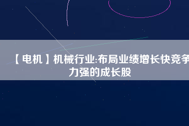 【電機(jī)】機(jī)械行業(yè):布局業(yè)績(jī)?cè)鲩L快競(jìng)爭(zhēng)力強(qiáng)的成長股
          