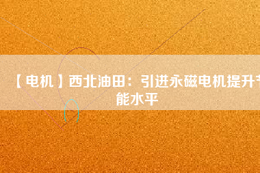 【電機(jī)】西北油田：引進(jìn)永磁電機(jī)提升節(jié)能水平
          