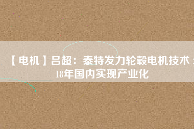 【電機】呂超：泰特發(fā)力輪轂電機技術 2018年國內(nèi)實現(xiàn)產(chǎn)業(yè)化
          