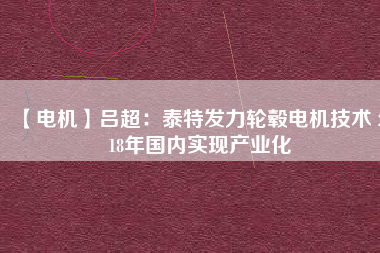 【電機】呂超：泰特發(fā)力輪轂電機技術 2018年國內(nèi)實現(xiàn)產(chǎn)業(yè)化
          