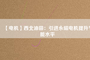 【電機(jī)】西北油田：引進(jìn)永磁電機(jī)提升節(jié)能水平
          