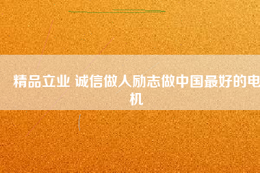 精品立業(yè) 誠信做人勵志做中國最好的電機
          