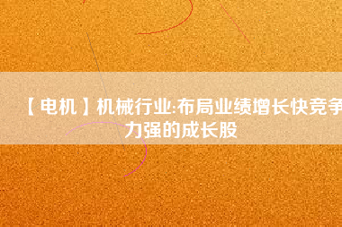 【電機(jī)】機(jī)械行業(yè):布局業(yè)績(jī)?cè)鲩L快競(jìng)爭(zhēng)力強(qiáng)的成長股
          