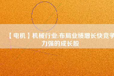 【電機(jī)】機(jī)械行業(yè):布局業(yè)績(jī)?cè)鲩L快競(jìng)爭(zhēng)力強(qiáng)的成長股
          