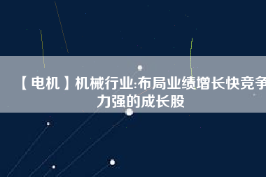 【電機(jī)】機(jī)械行業(yè):布局業(yè)績(jī)?cè)鲩L快競(jìng)爭(zhēng)力強(qiáng)的成長股
          