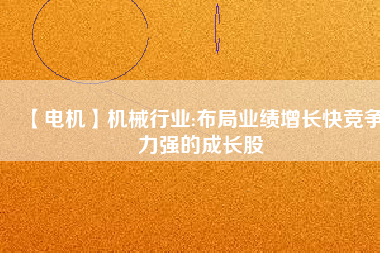 【電機(jī)】機(jī)械行業(yè):布局業(yè)績(jī)?cè)鲩L快競(jìng)爭(zhēng)力強(qiáng)的成長股
          