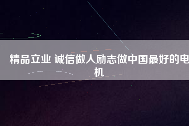 精品立業(yè) 誠信做人勵志做中國最好的電機
          