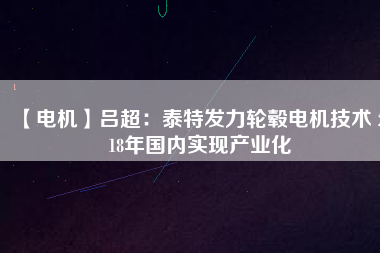 【電機】呂超：泰特發(fā)力輪轂電機技術 2018年國內(nèi)實現(xiàn)產(chǎn)業(yè)化
          