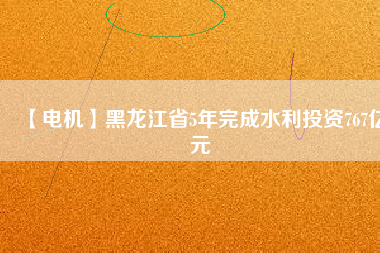 【電機(jī)】黑龍江省5年完成水利投資767億元
          