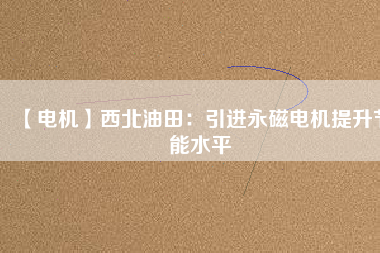 【電機(jī)】西北油田：引進(jìn)永磁電機(jī)提升節(jié)能水平
          