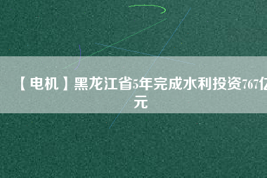 【電機(jī)】黑龍江省5年完成水利投資767億元
          