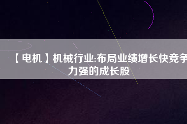 【電機(jī)】機(jī)械行業(yè):布局業(yè)績(jī)?cè)鲩L快競(jìng)爭(zhēng)力強(qiáng)的成長股
          