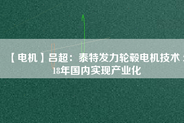 【電機】呂超：泰特發(fā)力輪轂電機技術 2018年國內(nèi)實現(xiàn)產(chǎn)業(yè)化
          