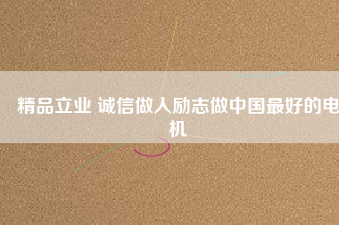 精品立業(yè) 誠信做人勵志做中國最好的電機
          