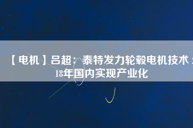 【電機】呂超：泰特發(fā)力輪轂電機技術 2018年國內(nèi)實現(xiàn)產(chǎn)業(yè)化
          