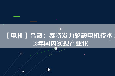 【電機】呂超：泰特發(fā)力輪轂電機技術 2018年國內(nèi)實現(xiàn)產(chǎn)業(yè)化
          