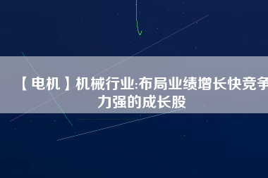 【電機(jī)】機(jī)械行業(yè):布局業(yè)績(jī)?cè)鲩L快競(jìng)爭(zhēng)力強(qiáng)的成長股
          