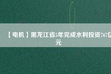 【電機(jī)】黑龍江省5年完成水利投資767億元
          