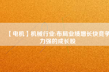 【電機(jī)】機(jī)械行業(yè):布局業(yè)績(jī)?cè)鲩L快競(jìng)爭(zhēng)力強(qiáng)的成長股
          