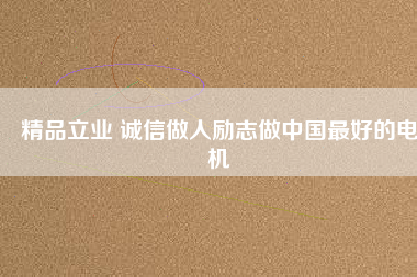 精品立業(yè) 誠信做人勵志做中國最好的電機
          