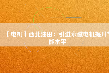 【電機(jī)】西北油田：引進(jìn)永磁電機(jī)提升節(jié)能水平
          