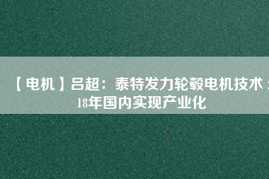 【電機】呂超：泰特發(fā)力輪轂電機技術 2018年國內(nèi)實現(xiàn)產(chǎn)業(yè)化
          