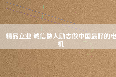 精品立業(yè) 誠信做人勵志做中國最好的電機
          