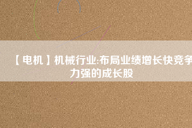 【電機(jī)】機(jī)械行業(yè):布局業(yè)績(jī)?cè)鲩L快競(jìng)爭(zhēng)力強(qiáng)的成長股
          