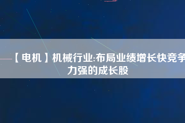 【電機(jī)】機(jī)械行業(yè):布局業(yè)績(jī)?cè)鲩L快競(jìng)爭(zhēng)力強(qiáng)的成長股
          