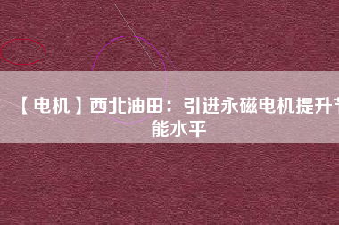 【電機(jī)】西北油田：引進(jìn)永磁電機(jī)提升節(jié)能水平
          