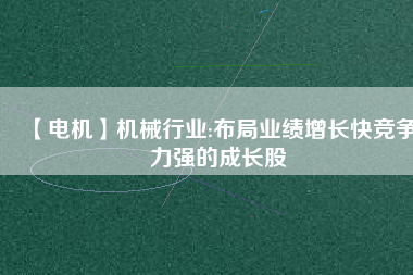 【電機(jī)】機(jī)械行業(yè):布局業(yè)績(jī)?cè)鲩L快競(jìng)爭(zhēng)力強(qiáng)的成長股
          