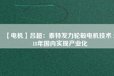 【電機】呂超：泰特發(fā)力輪轂電機技術 2018年國內(nèi)實現(xiàn)產(chǎn)業(yè)化
          