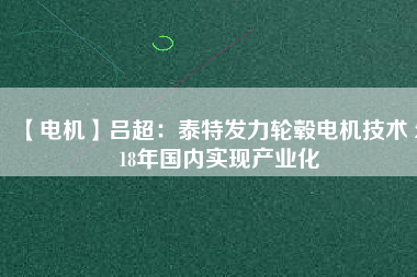 【電機】呂超：泰特發(fā)力輪轂電機技術 2018年國內(nèi)實現(xiàn)產(chǎn)業(yè)化
          