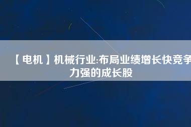 【電機(jī)】機(jī)械行業(yè):布局業(yè)績(jī)?cè)鲩L快競(jìng)爭(zhēng)力強(qiáng)的成長股
          