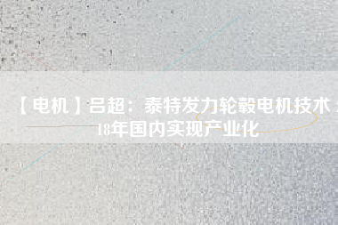 【電機】呂超：泰特發(fā)力輪轂電機技術 2018年國內(nèi)實現(xiàn)產(chǎn)業(yè)化
          