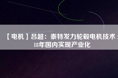 【電機】呂超：泰特發(fā)力輪轂電機技術 2018年國內(nèi)實現(xiàn)產(chǎn)業(yè)化
          