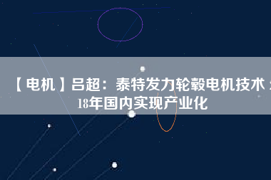 【電機】呂超：泰特發(fā)力輪轂電機技術 2018年國內(nèi)實現(xiàn)產(chǎn)業(yè)化
          