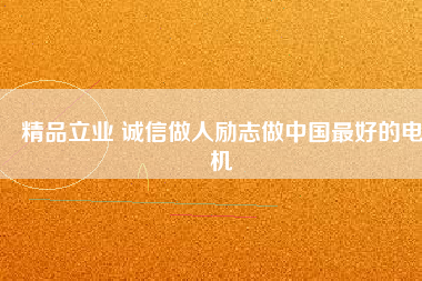 精品立業(yè) 誠信做人勵志做中國最好的電機
          