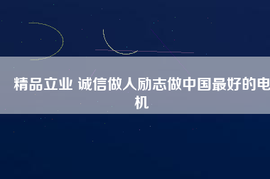 精品立業(yè) 誠信做人勵志做中國最好的電機
          